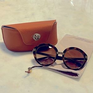 New Tory Burch Sunglasses Brown and Gold Frames
